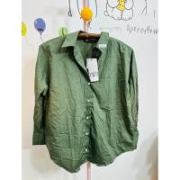 ราคา ของใหม่ เสื้อเชิ้ต แขนยาว สีเขียวขี้ม้าเข้ม งานป้าย ข 42 25 ดูภาพให้ชัดก่อนสั่ง ไม่มีถุง (25615578801)