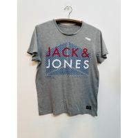 ราคา เสื้อยืด jack jones ของแท้ สีเทา สกรีน อก44ยาว26 ตำหนิตามภาพ (24261489508)