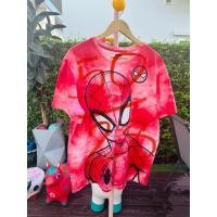 ราคา เสื้อยืดวินเทจ การ์ตูน MARVEL ผ้ามัดย้อมสีแดง อก50 28 ตำหนิตามภาพ (25275870069)