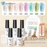 ราคา COD ของขวัญ TenCoCo ยาทาเล็บลายตาแมว ซีรีส์ใหม่ Ice Water permeable สีขาว Porcelain ยาทาเล็บลายตาแมว Flash Chasing Glass Beads ZenithHome (40063958541)