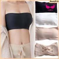 ราคา เสื้อชั้นในแบบชิ้นเดียวไร้รอยต่อผ้าไหมน้ำแข็งไร้รอยต่อสำหรับผู้หญิง เสื้อชั้นในแบบไม่มีโครง เสื้อชั้นในแบบเกาะอก ชุดชั้นในระบายอากาศได้ สำหรับผู้หญิง เสื้อผ้า BeautySS th (49550564885)