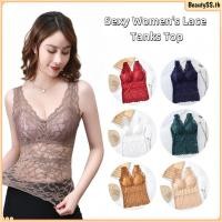 ราคา เสื้อเชิ้ตแขนกุดลูกไม้ผู้หญิง ทรงเข้ารูป บราไร้โครง เสื้อกล้ามเปิดหลัง เสื้อกล้ามคอวีลูกไม้ตาข่าย เสื้อเชิ้ตผู้หญิง ลูกไม้บาง บราไร้โครง BeautySS th (43176166346)