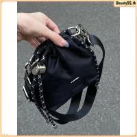 ราคา กระเป๋าโท้ทผ้าไนลอนสะพายไหล่ใบเล็กสุดไฮเอนด์สุดฮิต พร้อมเชือกผูกและโซ่ BeautySS th (46201270598)