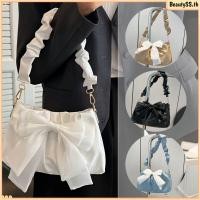 ราคา กระเป๋าถือสะพายข้างสีพื้นตกแต่งโบว์ เรียบง่าย สะพายข้างได้ แฟชั่นและอเนกประสงค์ กระเป๋าสะพายไหล่ใบเล็ก BeautySS th (40569639523)