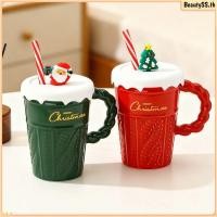 ราคา แก้วมัคเซรามิคลายคริสต์มาส 500 มล ดีไซน์ต้นคริสต์มาส แก้วน้ำเซรามิค ดีไซน์หรู พร้อมฝาปิดและหลอดดูด BeautySS th (47501173770)