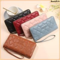 ราคา BeautySS กระเป๋าสตางค์หนังหลายชั้นสำหรับผู้หญิง ความจุสูง สีพื้น พร้อมซิปรูดพิมพ์ลายดอกไม้ (40017600545)