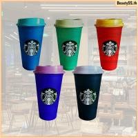 ราคา ลดราคา 1 5 ชิ้น 470 มล แก้วเก็บความเย็นเปลี่ยนสี พร้อมฝาปิด แก้วพลาสติกมีหลอด แก้วพลาสติกลายดาวเอว พร้อมฝาปิด แก้ว 16 ออนซ์ BeautySS th (27543172526)