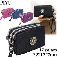 ราคา กระเป๋าคลัทช์ผู้หญิง แบบสามชั้น ขนาดใหญ่ มีซิป ทำจากผ้าอ็อกซ์ฟอร์ด กันน้ำ (50650549846)