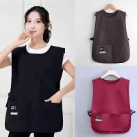 ราคา Multi Scene ผ้ากันเปื้อนกันน้ําไนลอน Sleeved Vest ทนต่อคราบสําหรับเซิร์ฟเวอร์ Baristas Uniform (40924388926)