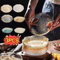 ราคา 3ชิ้นแก้วหรูหราจานผลไม้ขอบทองตกแต่งจานเสิร์ฟสําหรับงานปาร์ตี้ครัวบ้าน (42223115207)