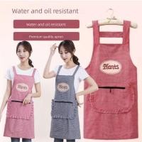 ราคา ผ้ากันเปื้อนทําอาหารแขนกุด ชุดเอี๊ยม กว้างขนาดใหญ่กันน้ํามันสกปรกทนพร้อมกระเป๋าเชฟผ้ากันเปื้อนทําอาหารที่บ้าน (26391844872)