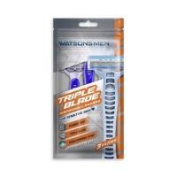 ราคา WATSONS วัตสัน เม็น ทริปเปิ้ล เบลด ดิสโพซะบัล เรเซอร์ส มีดโกนสำหรับผู้ชาย แพ็ค 3 ชิ้น (28554274012)