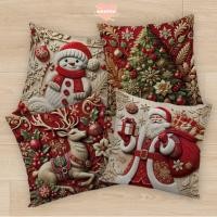 ราคา WETTO ปลอกหมอนอิงลายเรนเดียร์และซานต้าคลาวส์ พร้อมหมอนตุ๊กตาหิมะแมน สำหรับตกแต่งเทศกาลคริสต์มาส (57950859308)