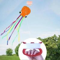 ราคา WETTO Kite Good Flying Orange Octopus Kite DIY ของเล่น 4m Giant Children Flying Kite ของเล่นกลางแจ้ง (46600833819)