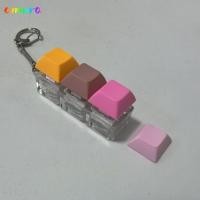 ราคา AMORA พวงกุญแจ Fidget คีย์บอร์ด DIY บรรเทาความเครียดนิ้วมือคีย์บอร์ด ปุ่มปุ่ม 3 คีย์ Keycap Clicker ของเล่นผู้ใหญ่ (43025491890)