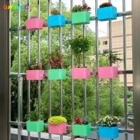 ราคา AMORA ชาวไร่ระเบียง พืชบ้านพลาสติกกระถางต้นไม้ สีชมพู สีฟ้า Anti deformed Planter พร้อมถาดบ้าน (44215063564)