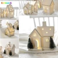 ราคา AMORA Porcelain Village House ต้นคริสต์มาสเซรามิค Christmas Village Houses LED Light Up House Figurines ฤดูหนาวตกแต่ง (43474176602)