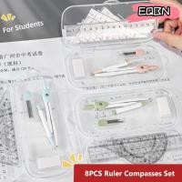 ราคา สมการ 8ชิ้น เซ็ตไม้บรรทัดวงเวียนชุด ไม้บรรทัดตรงโปร่งใสไม้โปรแทรกเตอร์ คุณภาพสูงยางลบพลาสติกชุดตารางวัดไม้บรรทัดนักเร (28740539166)