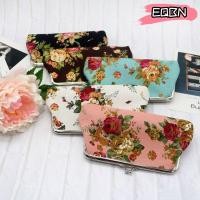 ราคา กระเป๋าสตางค์ลายดอกไม้ ใส่บัตรและเครื่องสำอางได้ พกพาสะดวก ทำจากผ้าใบ (57850992869)