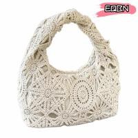 ราคา กระเป๋าโท้ท EQBN ทอลูกไม้กระเป๋าชายหาดกลวง แฟชั่นแฮนด์เมดโครเชต์10 6นิ้วกระเป๋าจับด้านบนฤดูร้อน (41915945300)