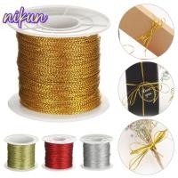 ราคา NIKUN 20 100 เมตรคริสต์มาสสายคล้องริบบิ้นทองเงินสีแดง Tying เชือกของขวัญกล่องตกแต่งสร้อยข้อมือทํา Tinsel String (42625249462)