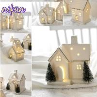 ราคา NIKUN Porcelain Village House เซรามิคสีขาวคริสต์มาส Village Houses ต้นคริสต์มาส LED Light Up ตกแต่งบ้าน House Figurines ฤดูหนาวตกแต่ง (26993229015)