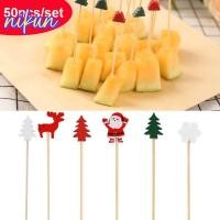 ราคา NIKUN 50 100 ชิ้นไม้จิ้มฟันคริสต์มาส Santa Claus Snowman ผลไม้คริสต์มาส Picks Xmas Party Supplies ตกแต่งคริสต์มาส Xmas Tree สลัดผลไม้ไม้ไผ่ Sticks ขนม (28093230506)