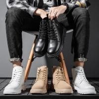 ราคา พร้อม รองเท้าบูทมาร์ติน หนังวัวแท้ ข้อสูง สีขาว สไตล์อังกฤษ สําหรับผู้ชาย และผู้หญิง (22566126357)