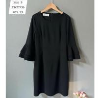 ราคา ชุดเดรสสีดำ ผ้าพรีเมี่ยมหนาทิ้งตัว เข้ารูปความยาวครึ่งแขนแต่งระบาย Size S ส่งต่อมือสอง (47551291763)
