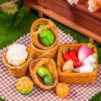 ราคา ส่วนโค้ง 2ชิ้นผักผลไม้ตะกร้าเก็บอาหาร มินิน่ารัก1 12ตุ๊กตาหวายกรอบ ทอมือ10รูปแบบตุ๊กตาเรซิ่นตกแต่งขนาดเล็ก (46251236070)