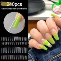 ราคา เซโอ 240ชิ้นแซนวิชเล็บรูปแบบ โลงศพรูปร่างบางเฉียบสองด้านเล็บปลอม ร้อนที่มีสายเสริมขยายไม่มีร่องรอยเล็บเคล็ดลับสําหรับศาสตราจารย์ใช้ร้านทําเล็บ (53501268991)