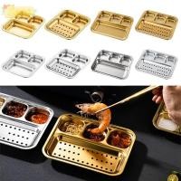 ราคา SEEO จานปรุงรส 304 สแตนเลสเงินทองกระทะย่าง สไตล์เกาหลีซูชิจุ่มบาร์บีคิว Fries Square ซอสแผ่น Home Resturant (51650842736)