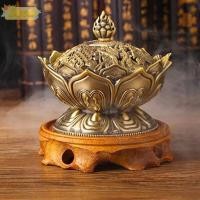 ราคา SEEO กระถางธูปดอกบัว เครื่องมือธูปตกแต่งบ้านสํานักงานโลหะผสม Handmade Censer ทองเหลือง ของขวัญชั้นเดียวจีนมินิไม้จันทน์ Censer (45300347478)
