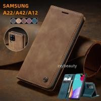 ราคา SAMSUNG Retro กระเป๋าหนังสําหรับSamsung Galaxy A22 A42 A12 5G A51 A71 4Gเคสโทรศัพท์หรูหราแม่เหล็กผู้ถือบัตรสําหรับSamsung A31 A21S A81 M30s M21 M12 กระเป๋าสตางค์ฝาครอบ (42117403308)