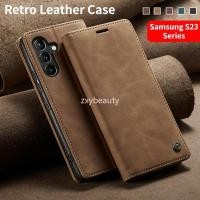 ราคา SAMSUNG Retro กระเป๋าหนังสําหรับSamsung Galaxy S23 FE Plus 5G 2023 เคสโทรศัพท์หรูหราแม่เหล็กผู้ถือบัตรสําหรับSamsungS23 S23FE S23Plus S23Ultra Ultra 4Gกระเป๋าสตางค์ฝาครอบ (28291112080)