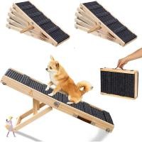 ราคา YGBG Pet Ramp ปรับได้ 5 ความสูง 10 19 5 ทางลาดสุนัขขนาดเล็ก ไม้เนื้อแข็งพับได้พรมกันลื่น Handle Ramp สําหรับเตียงโซฟาและรถ (48301027549)