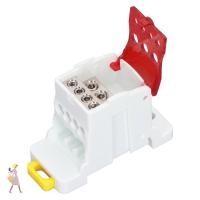ราคา กล่องกระจายบล็อคเทอร์มินัล YGBG ตําแหน่งตัวนําทองเหลืองสกรู Terminal DIN Rail Terminal Block เซอร์กิตเบรกเกอร์ 690V 80A กล่องแยกสีแดงเครื่องใช้ไฟฟ้า (50300843167)