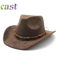 ราคา หมวกCowgirl หนังนิ่มเทียม ขอบกว้าง สไตล์คาวบอย ระบายอากาศดี (43125870552)