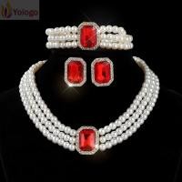 ราคา ชุดเครื่องประดับมุกYOLOKO ต่างหูมุกสีขาว สร้อยคอมุก และสร้อยข้อมือ หรูหราสำหรับเจ้าสาบ (51100959435)