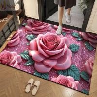 ราคา พรมเช็ดเท้าลายดอกไม้ สี่เหลี่ยม ทำความสะอาดง่าย พรมกันลื่น ป้องกันคราบเปื้อน เพิ่มความสวยงามให้บ้าน (57200823343)