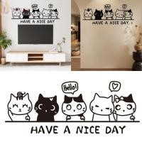 ราคา โยโลโก สติกเกอร์ติดผนังลายการ์ตูนแมว มีกาวในตัวสำหรับตกแต่งห้องด้วยพื้นหลังอะคริลิคสีดำและสร้างความสร้างสรรค์ (47600074403)