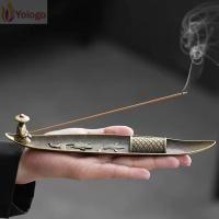 ราคา โยโลโก กระถางธูปไม้ โลหะคลาสสิก ความสง่างาม ธูป ติด ที่ยึด ทนทานสไตล์โบราณเรือรูปร่างเตาน้ํามันหอมระเหยตกแต่งภายในบ้ (29093560600)