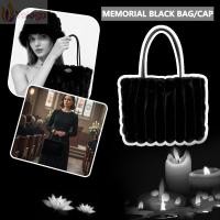 ราคา กระเป๋าสีดำและหมวกปานามาพิมพ์ลายขนาดใหญ่สำหรับผู้หญิง (50251104805)