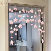 ราคา พู่ผ้าม่านประตูสีชมพู สตริงโบว์น่ารัก เพิ่มความสวยงามให้กับประตูและบ้าน (49751156261)