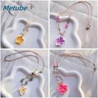 ราคา สร้อยคอลายทอมือ มีหลอดและจี้ดอกไม้หลากสี สายเชือกถักหิน และโซ่แบบกระดูกไหปลาร้า ปรับไซซ์ได้ (49850989745)