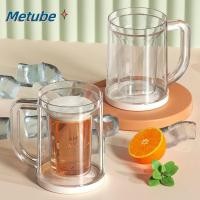 ราคา METUBE แก้วเก็บความเย็นผนังคู่ PET PP ตู้เย็นเหลวแบบหนา ถ้วยแช่แข็ง ความคิดสร้างสรรค์พร้อมที่จับ 20oz แก้วเบียร์โปร่งใสตู้เย็น (48300207668)