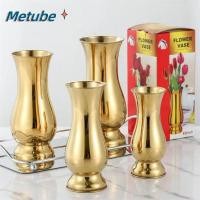 ราคา หลอดแจกันเดี่ยวสแตนเลสสีทอง สำหรับตกแต่งโต๊ะหรือการจัดดอกไม้ (47451068667)