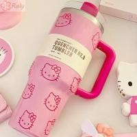 ราคา โรลี่ แก้วเก็บความเย็น สวัสดี คิตตี้ สีชมพูของขวัญสแตนเลสฟางแก้ว พร้อมที่จับ 40ออนซ์ ความจุขนาดใหญ่แก้วกาแฟโค้ก (25193648782)