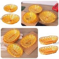 ราคา เทค ตะกร้าหวายเลียนแบบจานอาหารทอพลาสติกตะกร้าผลไม้กลมอาหารเช้าเค้กขนมขบเคี้ยว (53650707909)