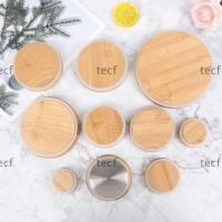 ราคา TECF ฝาไม้ไผ่ ซิลิโคนปิดผนึก Non Leakage ฝาครอบไม้ Thicken Reusable Jar Canning Caps ขวดดื่มอุปกรณ์ (50750140313)